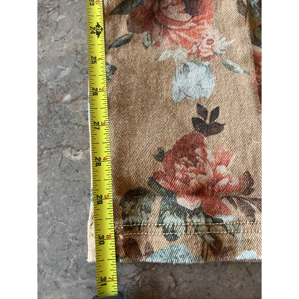 Flamingals Women's Floral Denim Straight Jeans Size Small - Picture 5 of 6